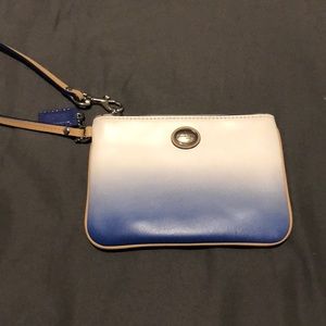 Blue/White Ombré Coach wristlet